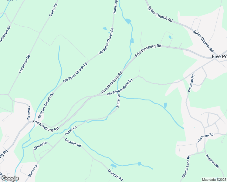 map of restaurants, bars, coffee shops, grocery stores, and more near 38 Old Friedensburg Road in Reading