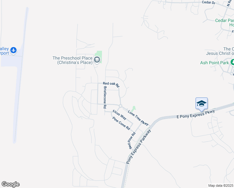 map of restaurants, bars, coffee shops, grocery stores, and more near 7685 Red oak road in Eagle Mountain
