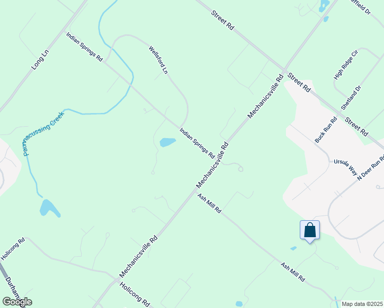 map of restaurants, bars, coffee shops, grocery stores, and more near 3372 Indian Springs Road in Doylestown