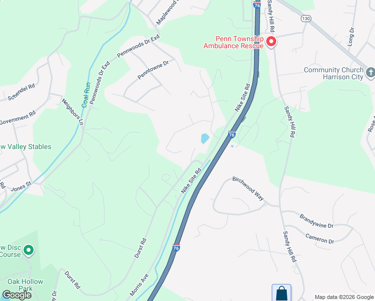 map of restaurants, bars, coffee shops, grocery stores, and more near 38 Hawthorne Lane in Irwin