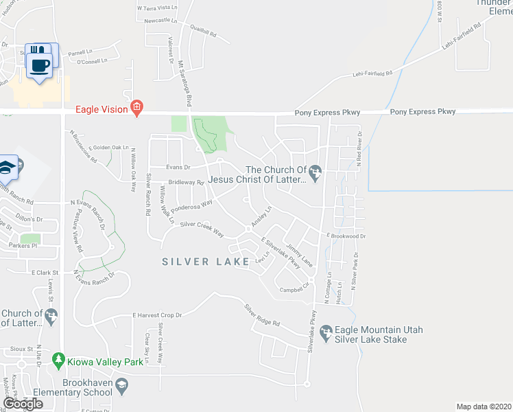map of restaurants, bars, coffee shops, grocery stores, and more near 7692 Decrescendo Drive in Eagle Mountain