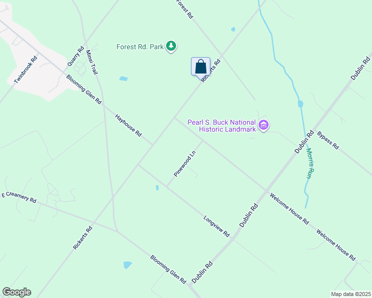 map of restaurants, bars, coffee shops, grocery stores, and more near 21 Pinewood Lane in Perkasie