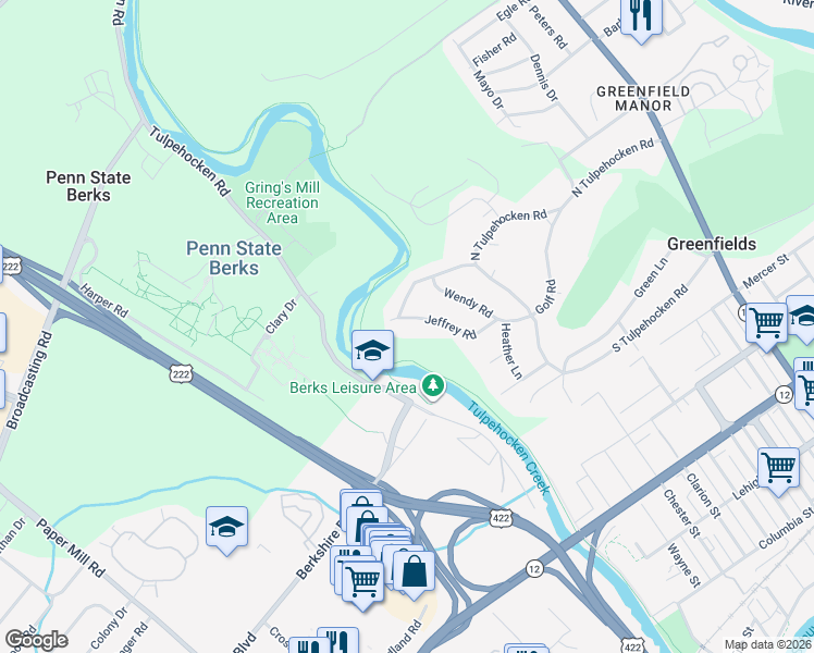 map of restaurants, bars, coffee shops, grocery stores, and more near 21 Jeffrey Road in Reading
