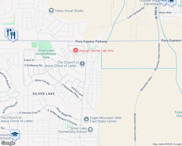 map of restaurants, bars, coffee shops, grocery stores, and more near 5091 Flat Pass Way in Eagle Mountain