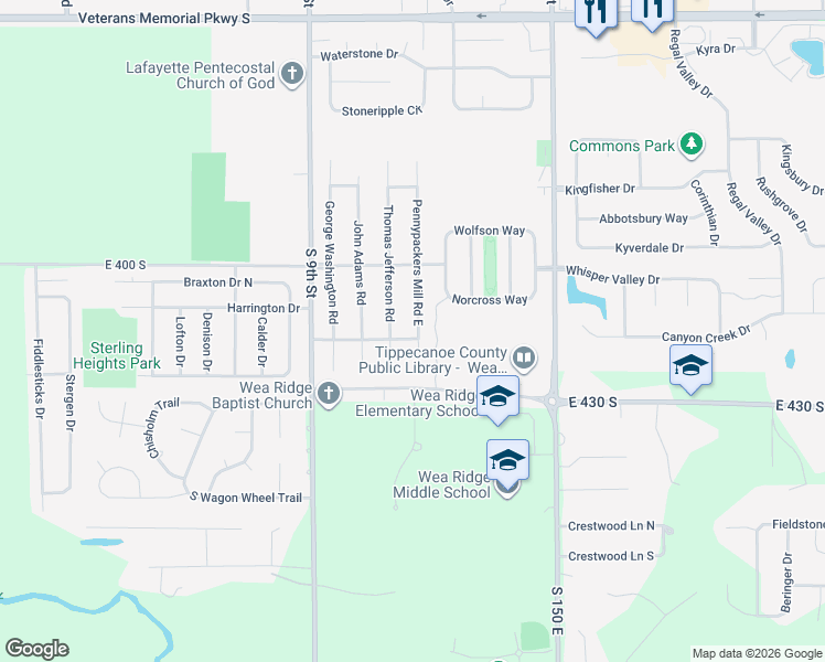 map of restaurants, bars, coffee shops, grocery stores, and more near 4037 Pennypackers Mill Road in Lafayette