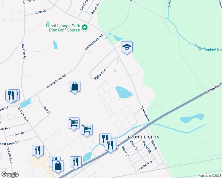 map of restaurants, bars, coffee shops, grocery stores, and more near 139 Northcrest Acres in Lebanon