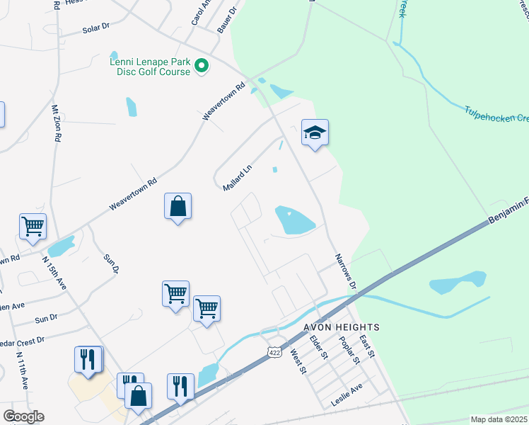 map of restaurants, bars, coffee shops, grocery stores, and more near 139 Northcrest Acres in Lebanon