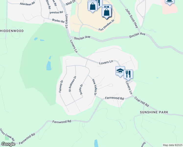 map of restaurants, bars, coffee shops, grocery stores, and more near 505 Pine Valley Drive in Steubenville