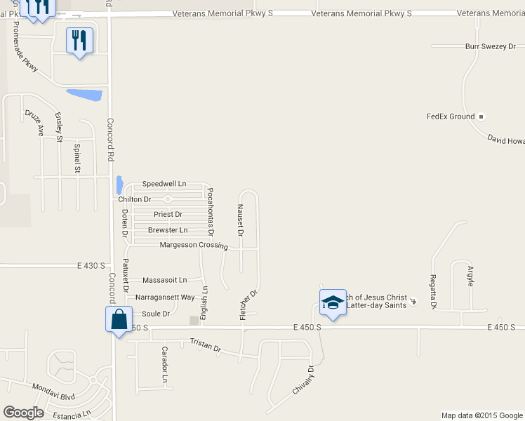 map of restaurants, bars, coffee shops, grocery stores, and more near 4131 Fletcher Drive in Lafayette