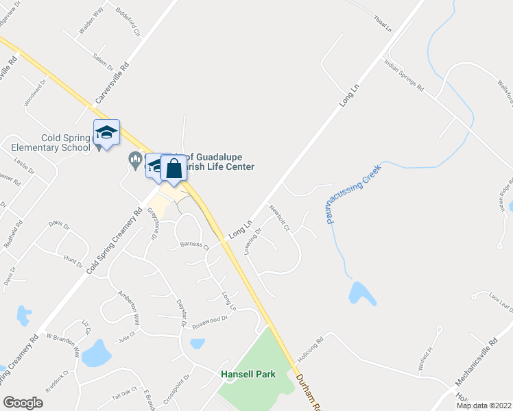 map of restaurants, bars, coffee shops, grocery stores, and more near 5278 Long Lane in Doylestown