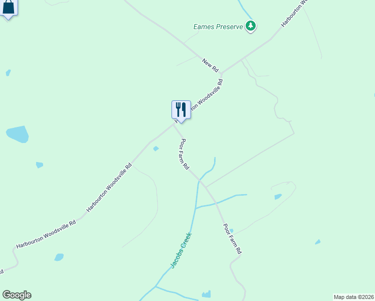 map of restaurants, bars, coffee shops, grocery stores, and more near 8 Poor Farm Road in Pennington