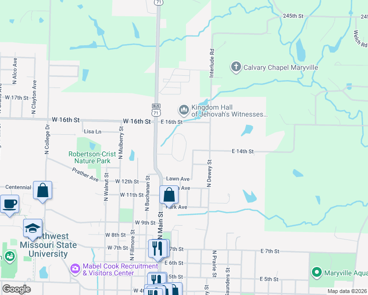 map of restaurants, bars, coffee shops, grocery stores, and more near 177 White Ridge Drive in Maryville