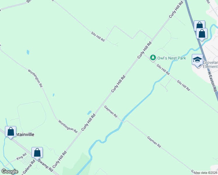 map of restaurants, bars, coffee shops, grocery stores, and more near 4099 Curly Hill Road in Doylestown