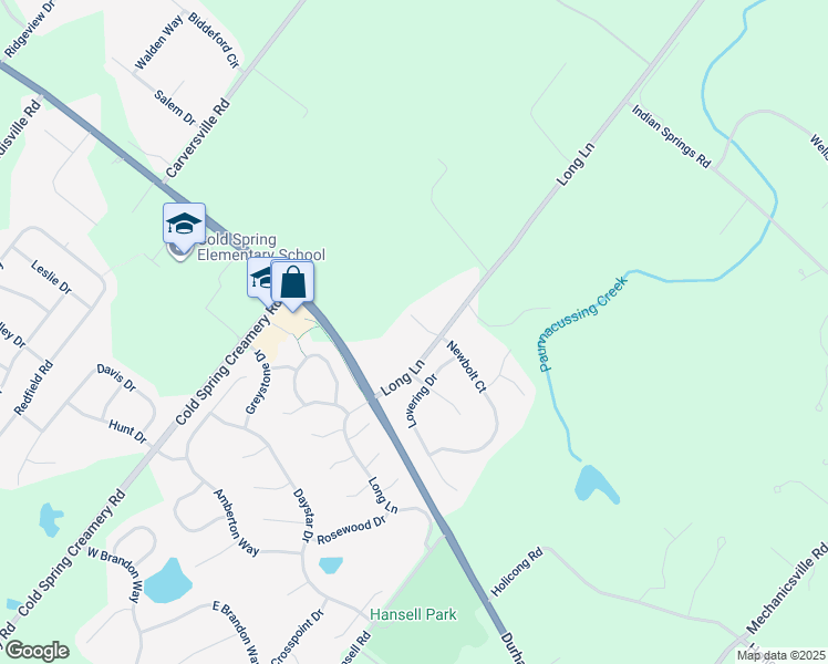 map of restaurants, bars, coffee shops, grocery stores, and more near 5278 Long Lane in Doylestown