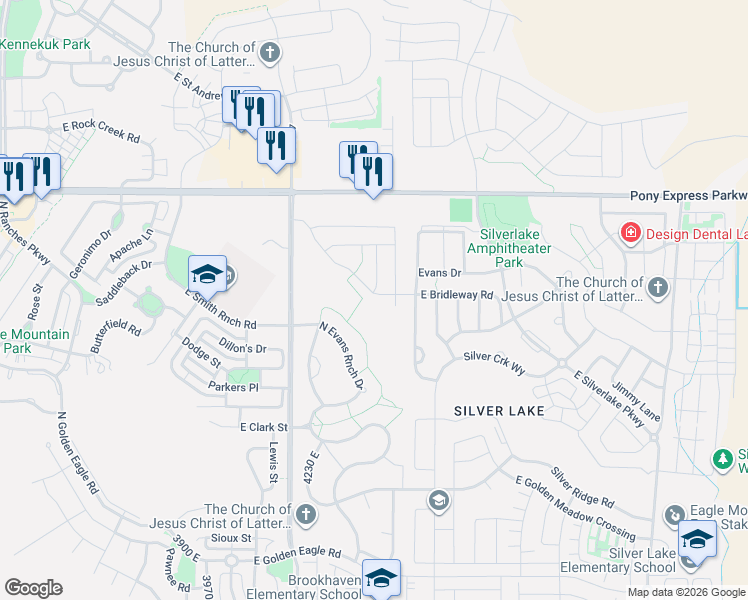 map of restaurants, bars, coffee shops, grocery stores, and more near 7789 North Willow Oak Way in Eagle Mountain