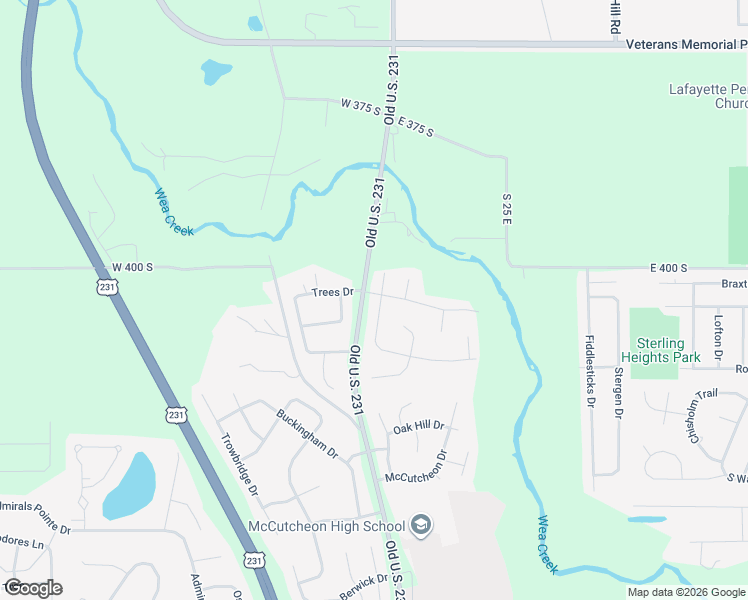map of restaurants, bars, coffee shops, grocery stores, and more near 3 Creekview Drive in Lafayette