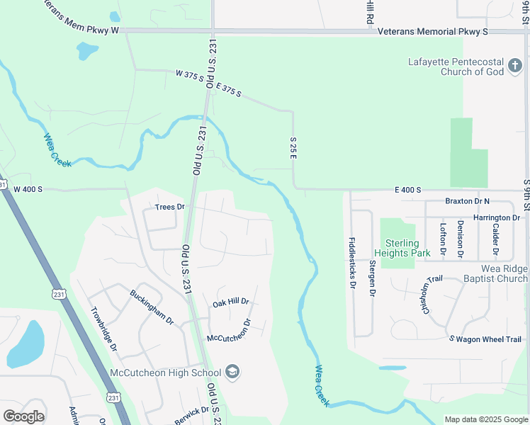 map of restaurants, bars, coffee shops, grocery stores, and more near 312 Creekview Drive in Lafayette