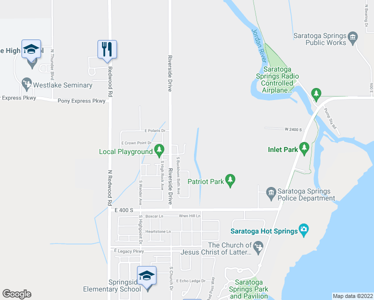 map of restaurants, bars, coffee shops, grocery stores, and more near 188 South Inlet Spring Drive in Saratoga Springs