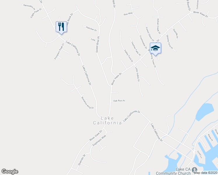 map of restaurants, bars, coffee shops, grocery stores, and more near 19435 Sweet Briar Place in Cottonwood