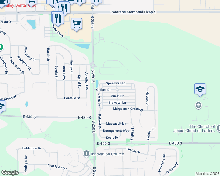 map of restaurants, bars, coffee shops, grocery stores, and more near 2618 Chilton Drive in Lafayette
