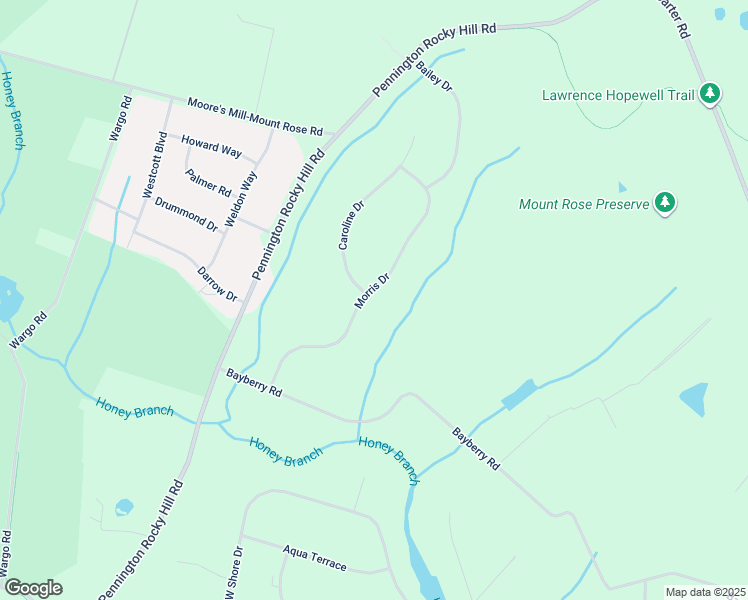 map of restaurants, bars, coffee shops, grocery stores, and more near 20 Morris Drive in Princeton