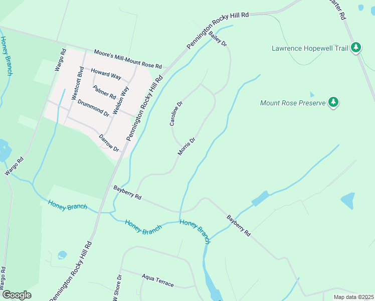 map of restaurants, bars, coffee shops, grocery stores, and more near 20 Morris Drive in Princeton