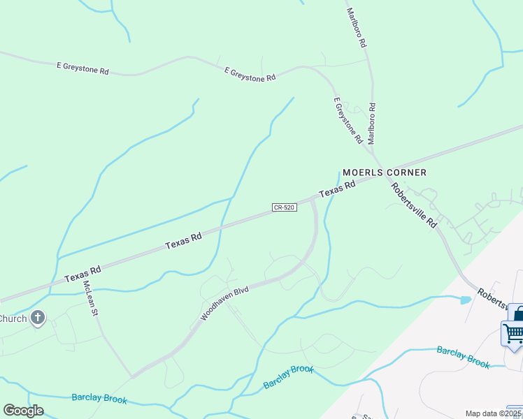 map of restaurants, bars, coffee shops, grocery stores, and more near 533 Texas Road in Old Bridge