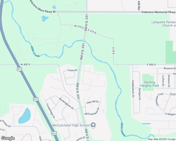 map of restaurants, bars, coffee shops, grocery stores, and more near 108 Creekview Dr in Lafayette