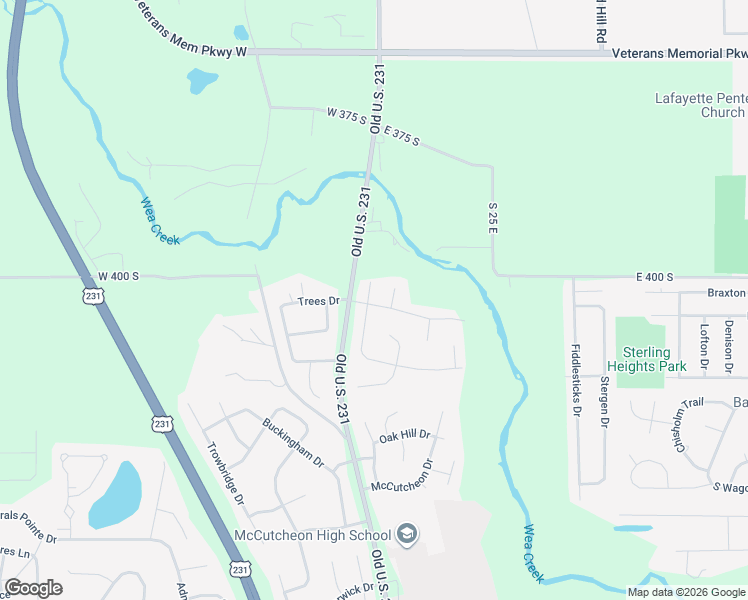map of restaurants, bars, coffee shops, grocery stores, and more near 108 Creekview Drive in Lafayette