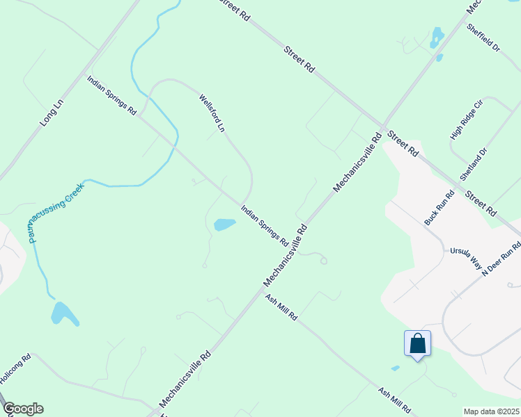 map of restaurants, bars, coffee shops, grocery stores, and more near 3359 Indian Springs Road in Doylestown