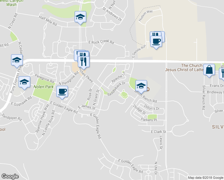 map of restaurants, bars, coffee shops, grocery stores, and more near 3739 Blackhawk Road in Eagle Mountain