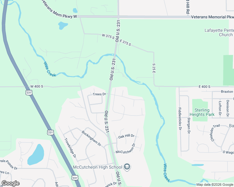 map of restaurants, bars, coffee shops, grocery stores, and more near 108 Creekview Drive in Lafayette