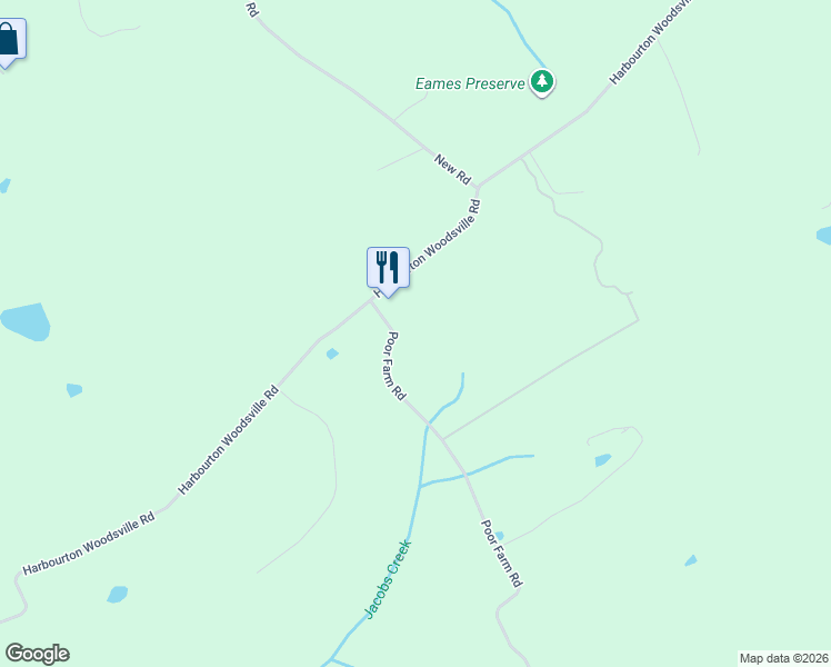 map of restaurants, bars, coffee shops, grocery stores, and more near 8 Poor Farm Road in Pennington