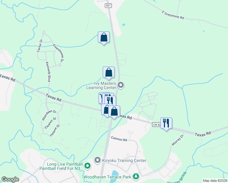 map of restaurants, bars, coffee shops, grocery stores, and more near 1821 Englishtown Road in Old Bridge