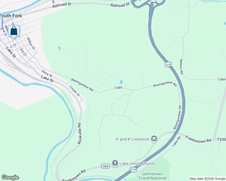 map of restaurants, bars, coffee shops, grocery stores, and more near 868-906 Baumgardner Rd in South Fork