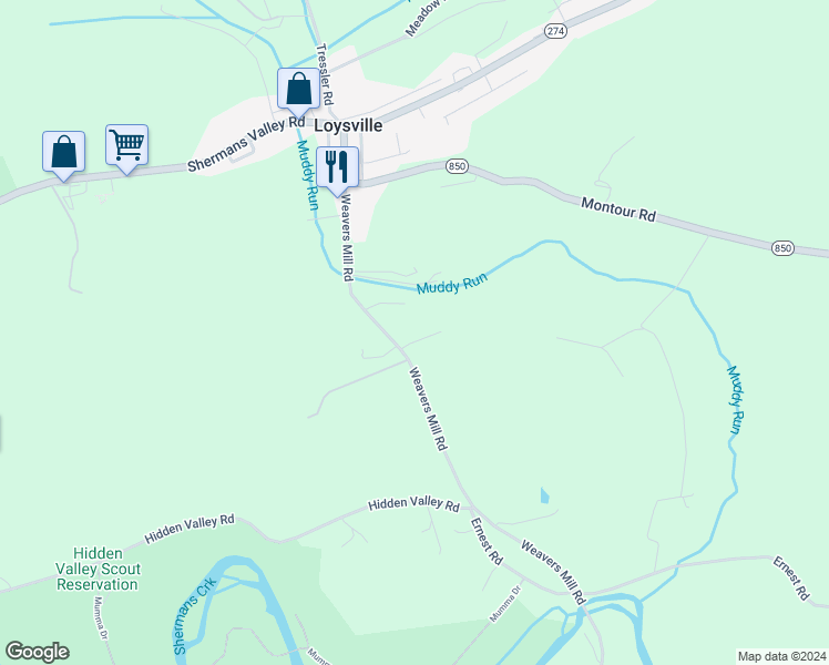 map of restaurants, bars, coffee shops, grocery stores, and more near 11 Circle Hill Drive in Loysville