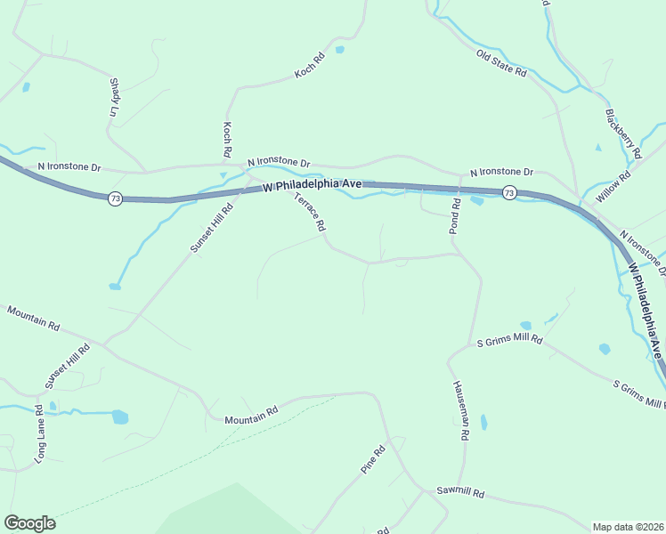 map of restaurants, bars, coffee shops, grocery stores, and more near 112 Terrace Road in Boyertown