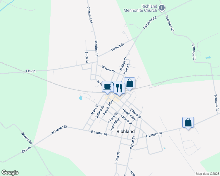 map of restaurants, bars, coffee shops, grocery stores, and more near 3 W Main St in Richland