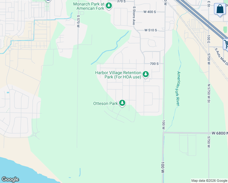 map of restaurants, bars, coffee shops, grocery stores, and more near 712 South Storrs Avenue in American Fork