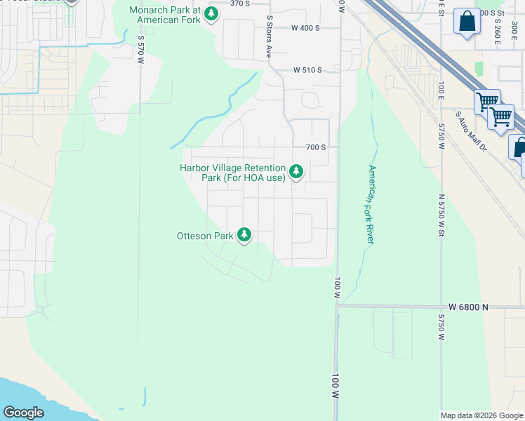 map of restaurants, bars, coffee shops, grocery stores, and more near 916 South 240 West in American Fork