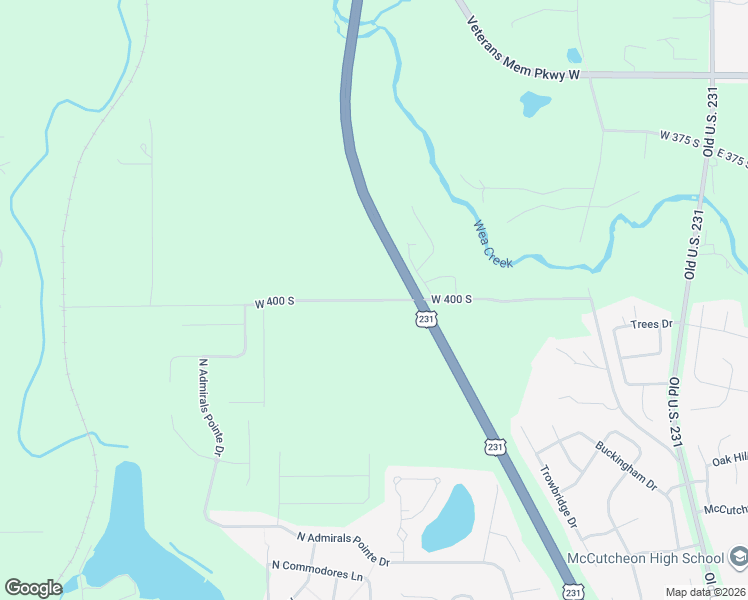map of restaurants, bars, coffee shops, grocery stores, and more near West 400 South in Lafayette