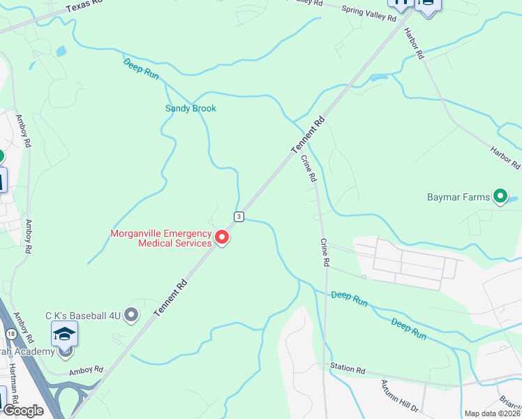 map of restaurants, bars, coffee shops, grocery stores, and more near 255 County Road 3 in Marlboro Township