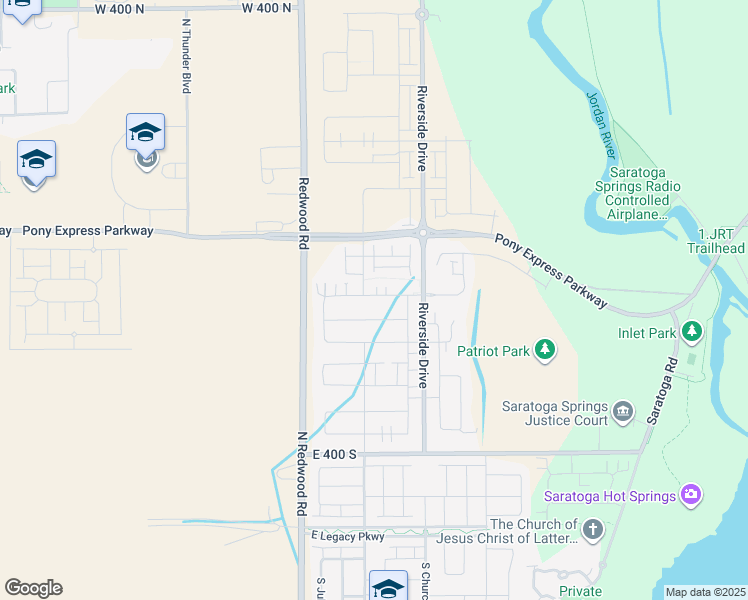 map of restaurants, bars, coffee shops, grocery stores, and more near W 7105 N in Saratoga Springs