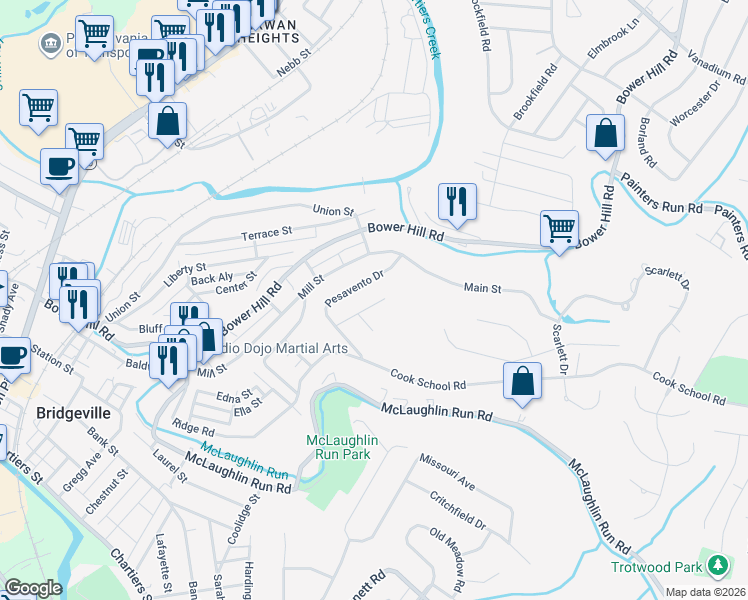 map of restaurants, bars, coffee shops, grocery stores, and more near 1424 Alice Drive in Bridgeville