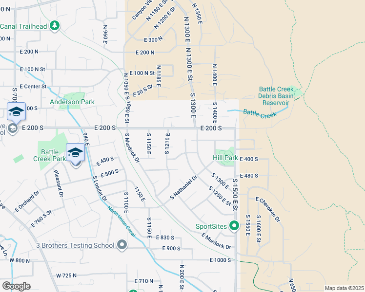 map of restaurants, bars, coffee shops, grocery stores, and more near 330 South 1250 East Street in Pleasant Grove