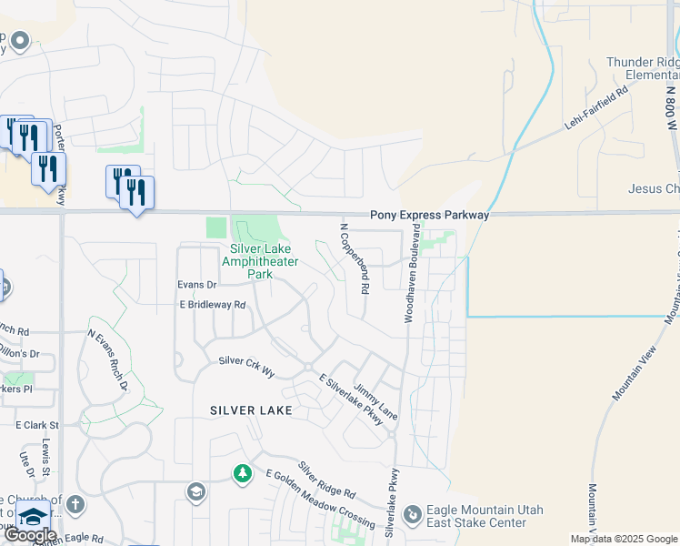 map of restaurants, bars, coffee shops, grocery stores, and more near 7859 Sagebrush Lane in Eagle Mountain