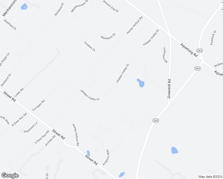 map of restaurants, bars, coffee shops, grocery stores, and more near 6056 Hidden Valley Drive in Doylestown