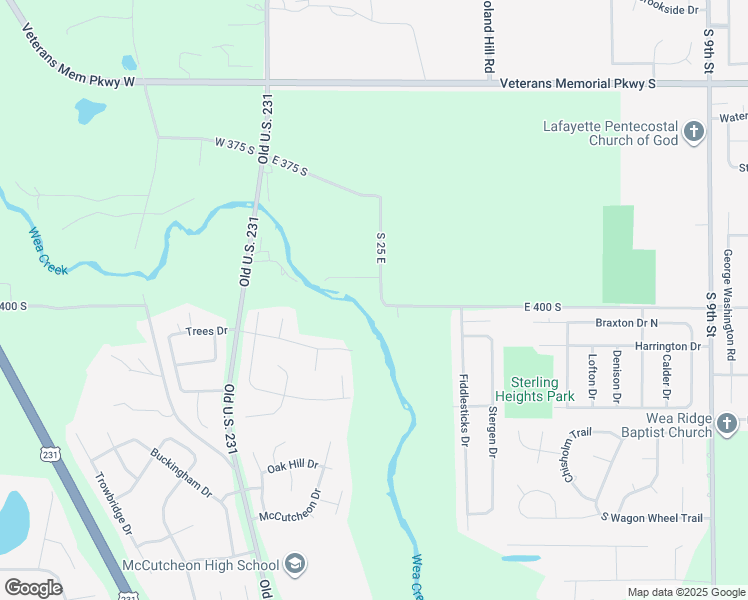 map of restaurants, bars, coffee shops, grocery stores, and more near 3901-3999 South 25 East in Lafayette