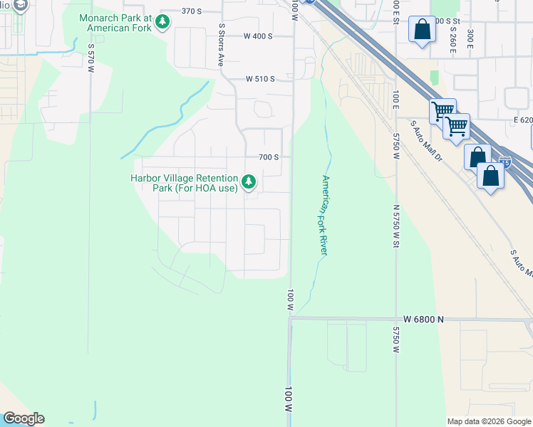 map of restaurants, bars, coffee shops, grocery stores, and more near 169 West 840 South in American Fork
