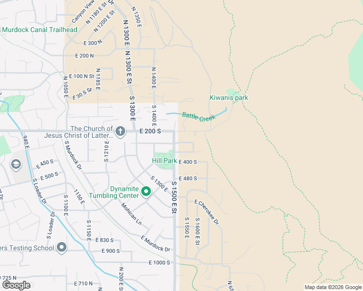 map of restaurants, bars, coffee shops, grocery stores, and more near 1579 East 300 South in Pleasant Grove